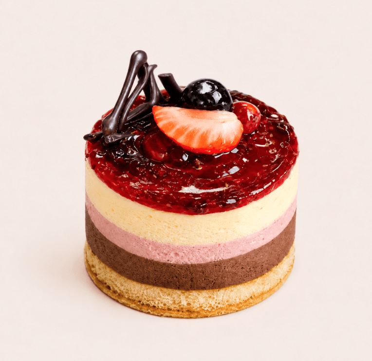 Prajitura mousse fructe